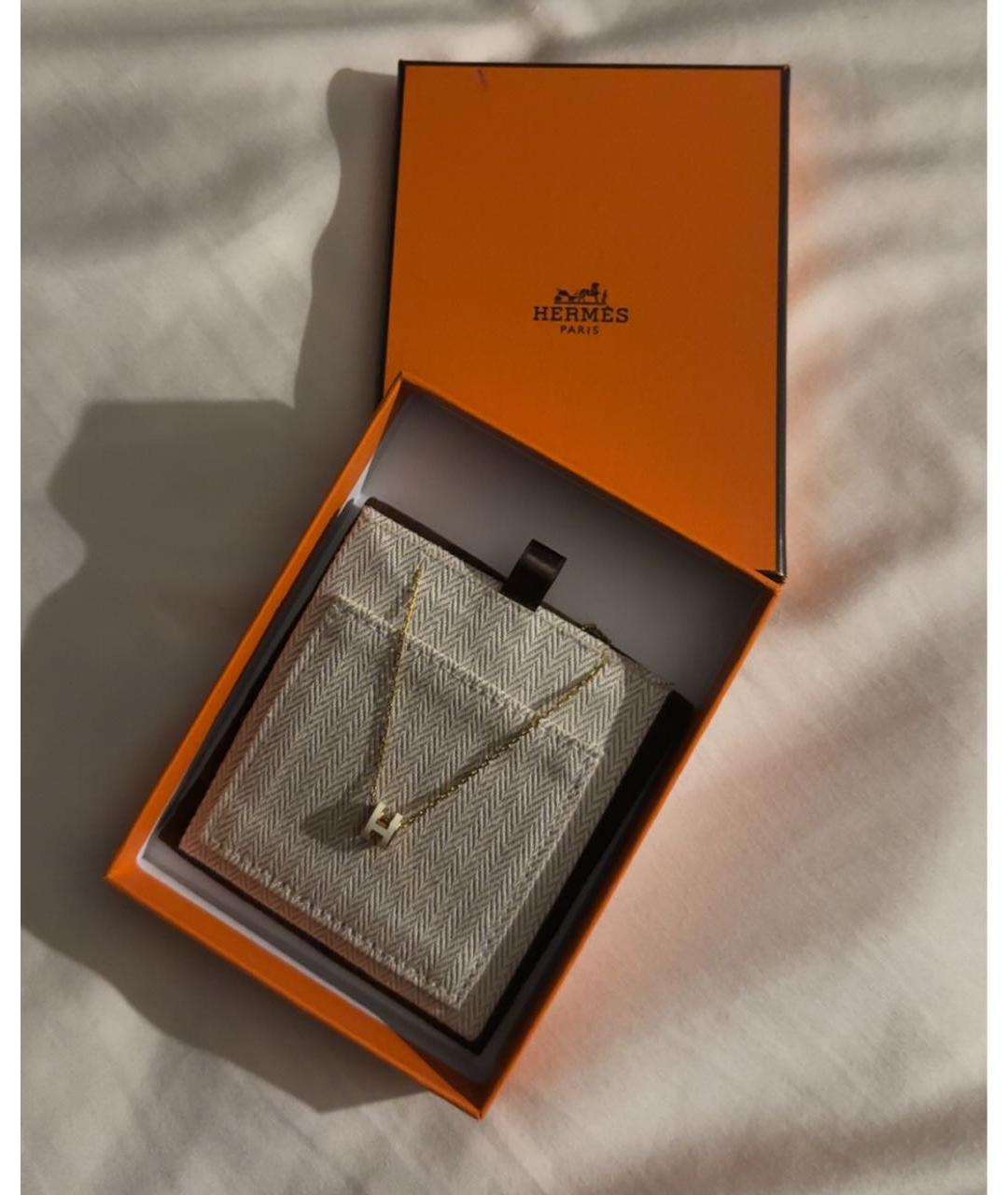 HERMES Белая металлическая подвеска, фото 3