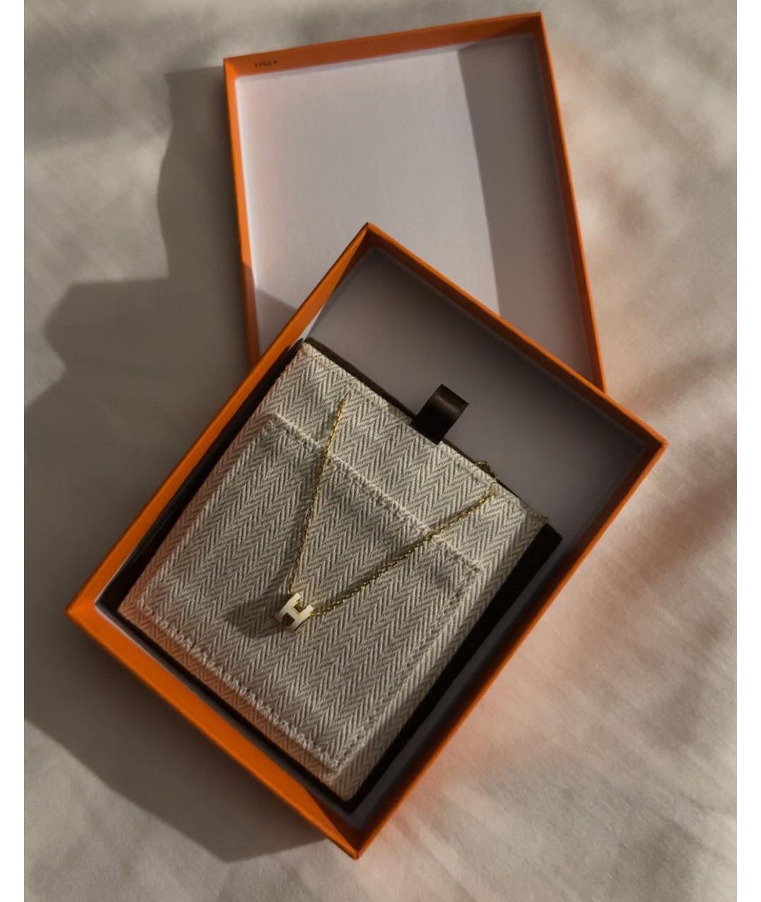 HERMES Белая металлическая подвеска, фото 2
