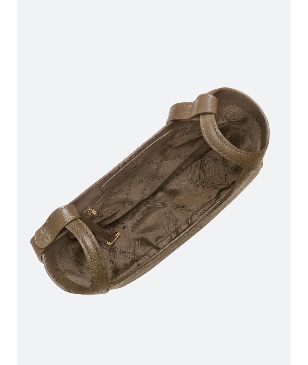 LONGCHAMP Зеленая кожаная сумка через плечо, фото 3
