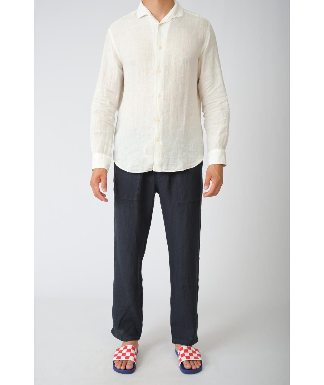 MC2 SAINT BARTH Белая льняная классическая рубашка, фото 5