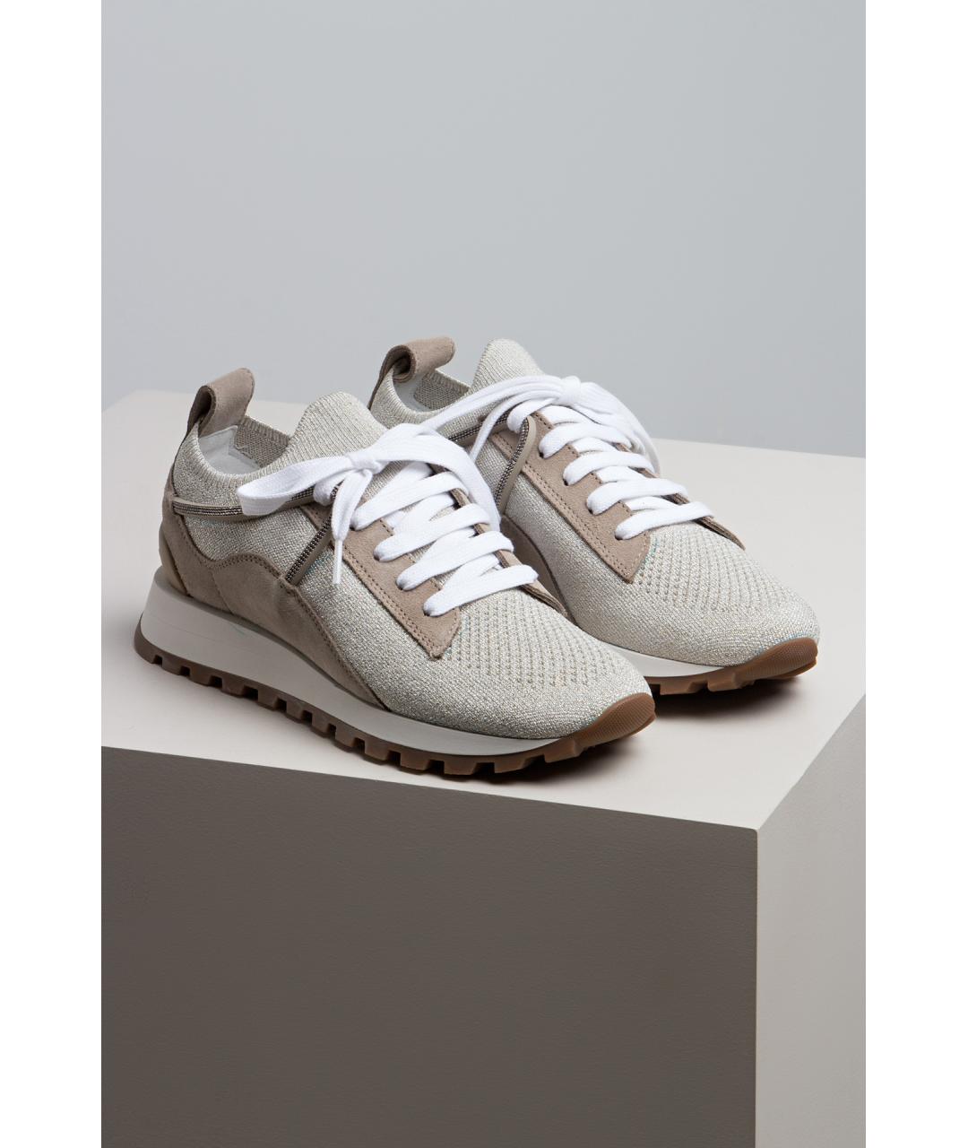 BRUNELLO CUCINELLI Бежевые кроссовки, фото 4