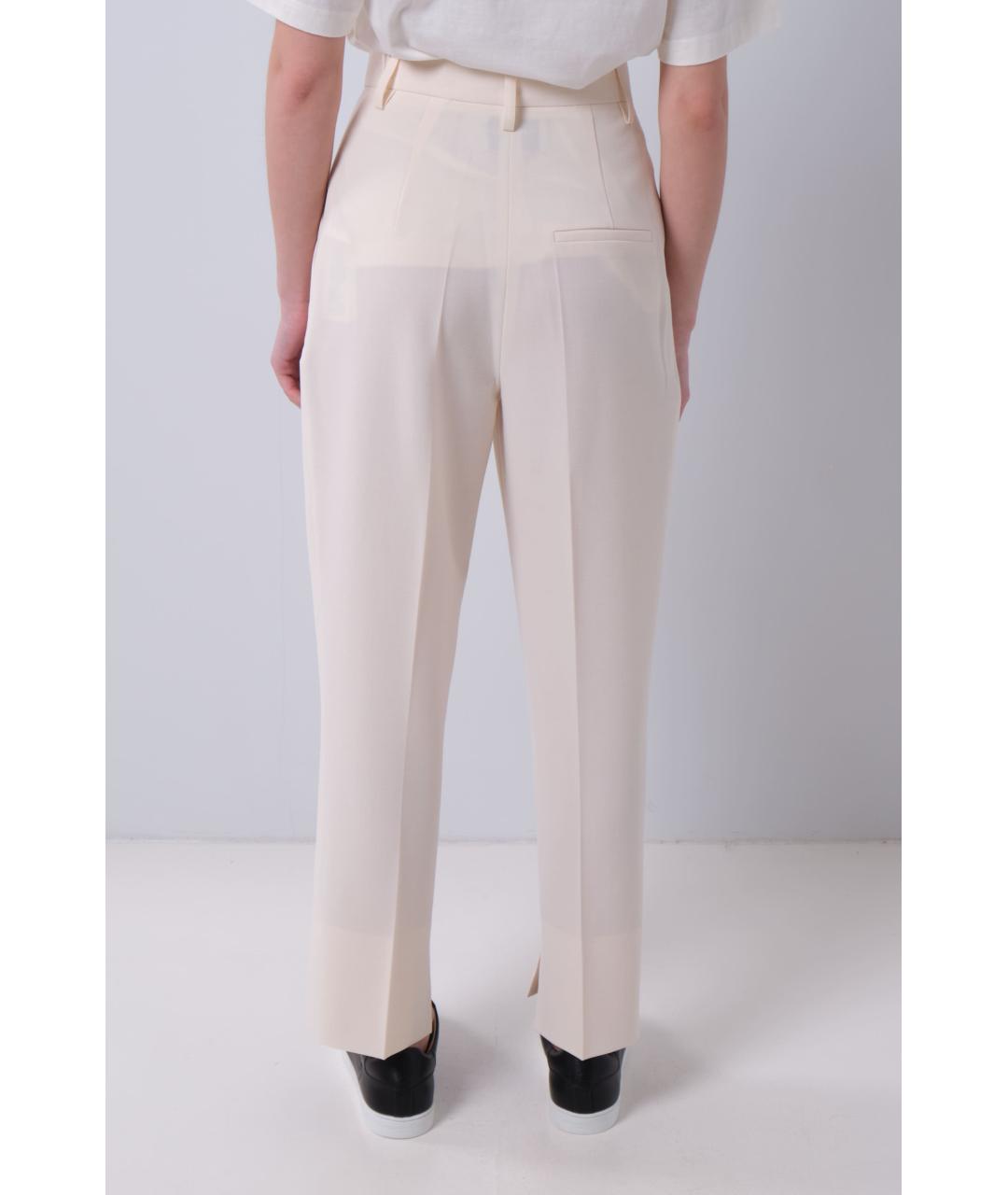 NANUSHKA Бежевые полиэстеровые прямые брюки, фото 4