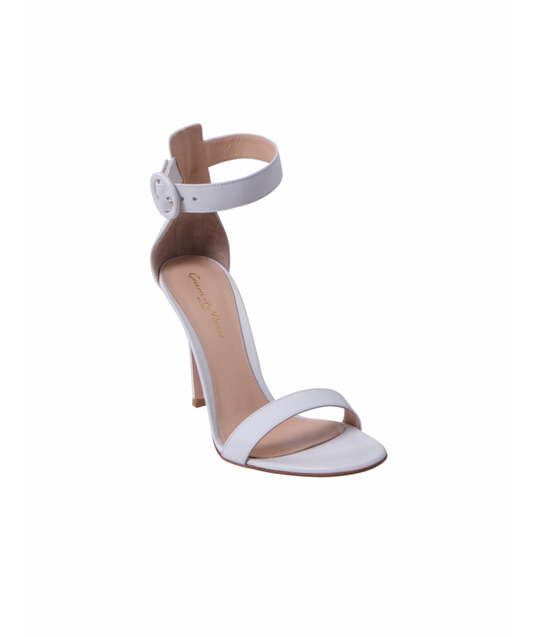 GIANVITO ROSSI Белые кожаные босоножки, фото 1