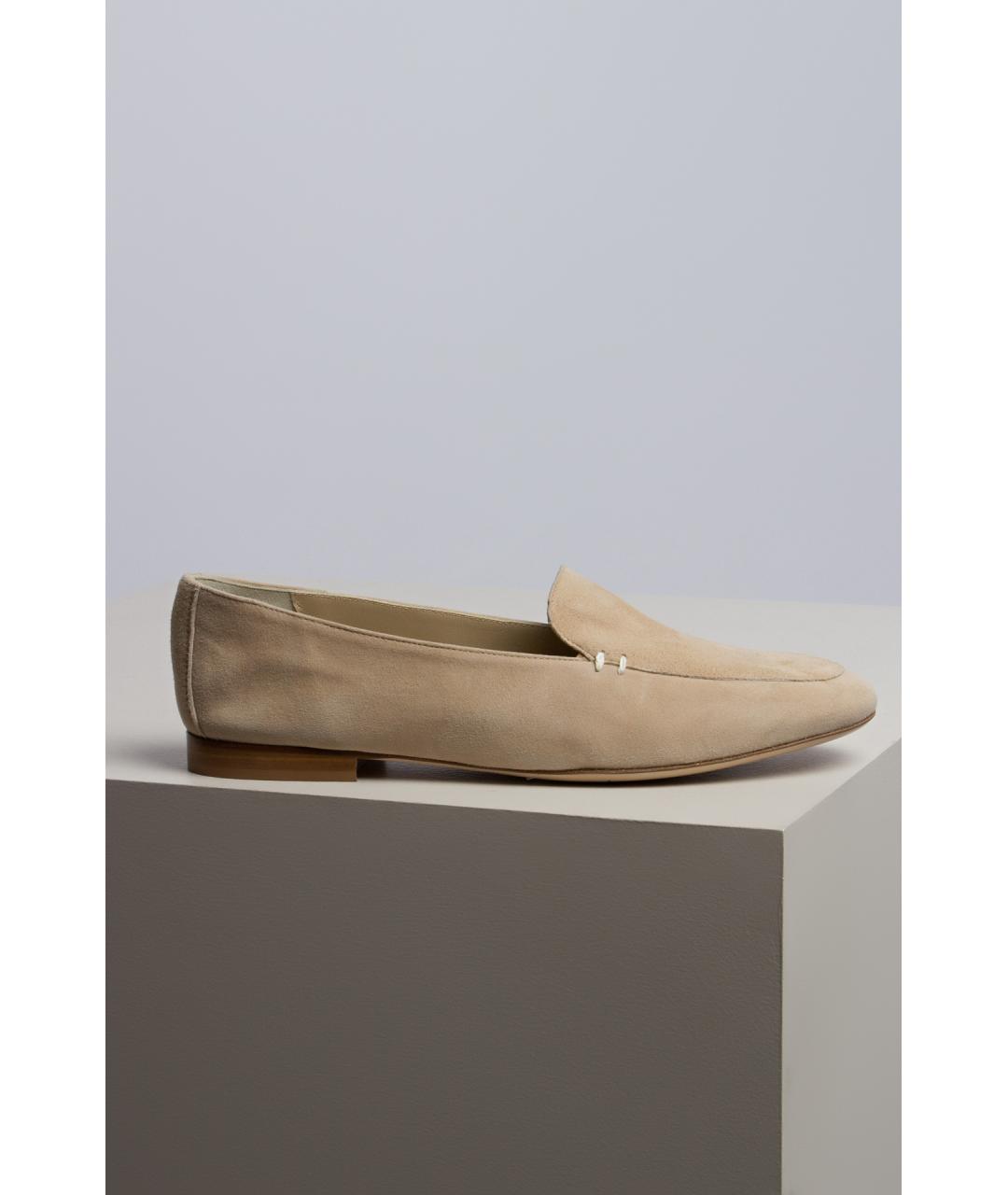 KITON Бежевые замшевые лоферы, фото 4