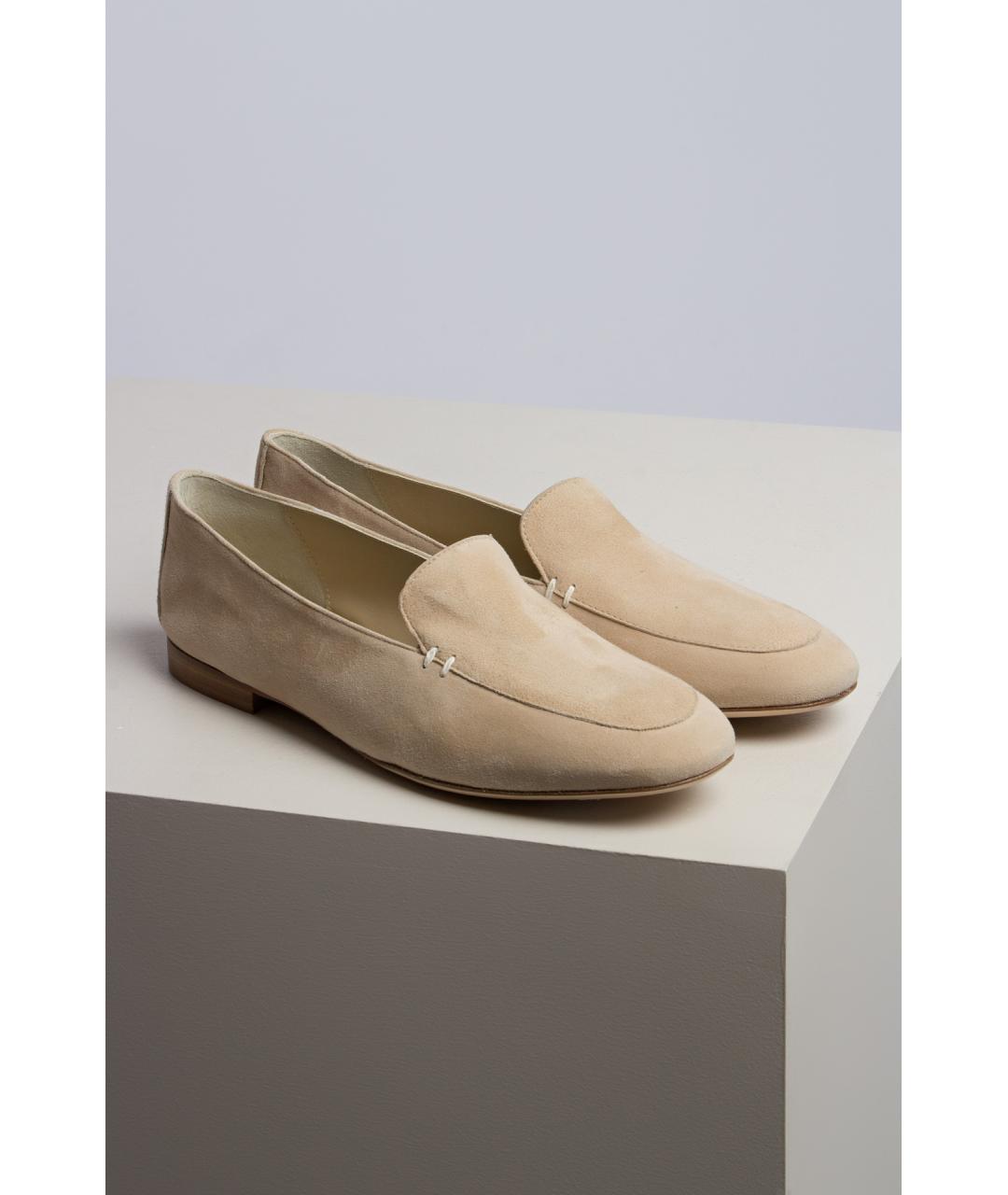 KITON Бежевые замшевые лоферы, фото 5