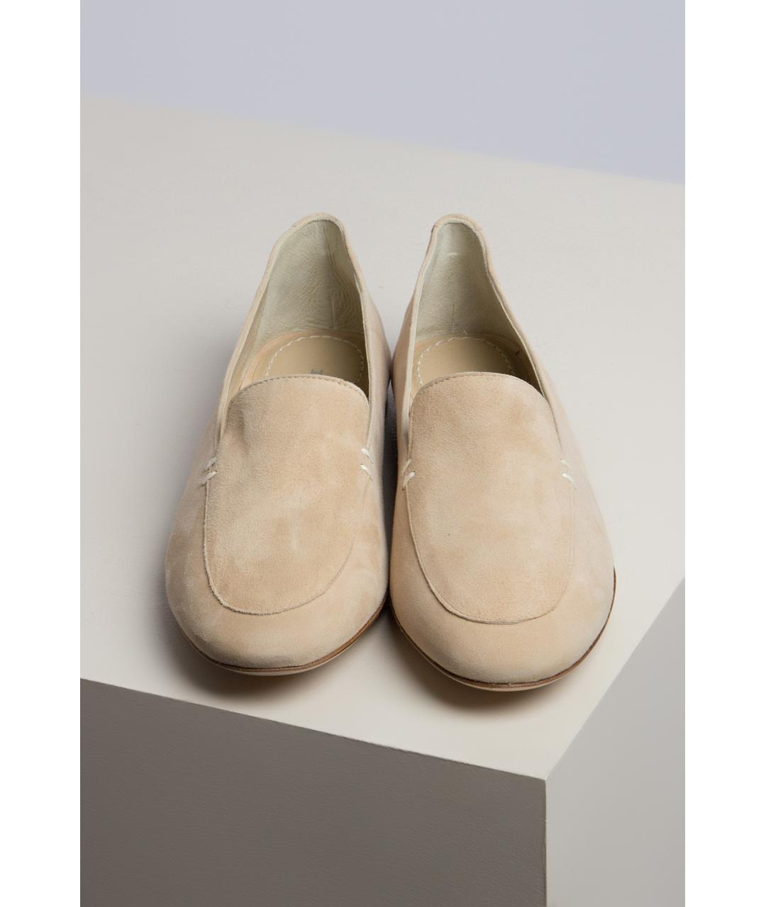 KITON Бежевые замшевые лоферы, фото 2