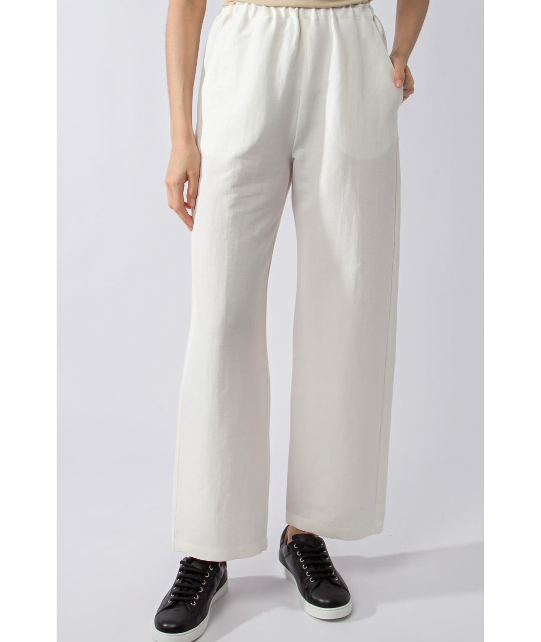TOTEME Белые льняные прямые брюки, фото 2