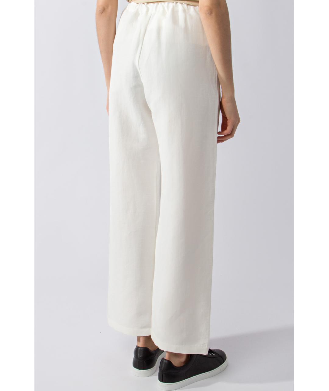 TOTEME Белые льняные прямые брюки, фото 4
