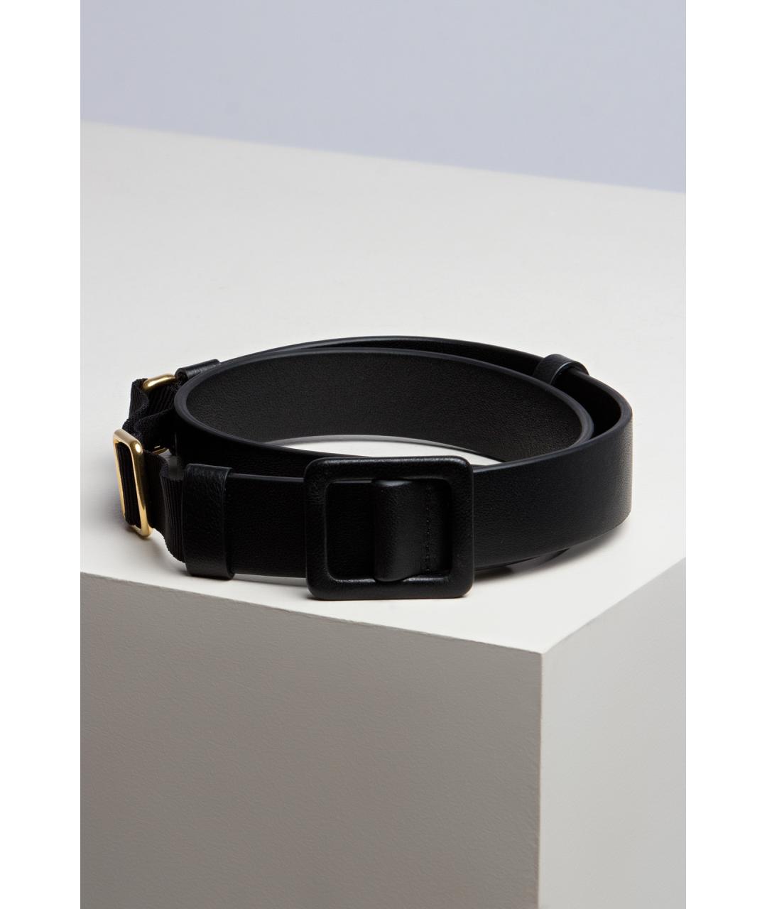 JIL SANDER Черный кожаный ремень, фото 2