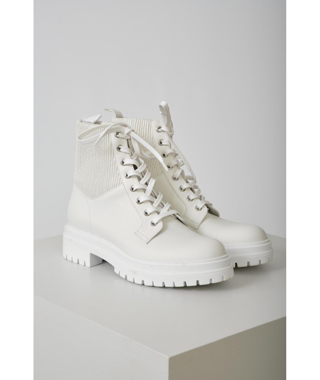 GIANVITO ROSSI Белые кожаные ботинки, фото 6