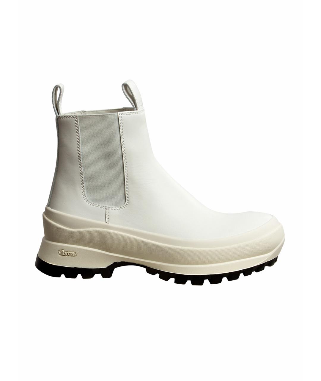 JIL SANDER Белые кожаные ботинки, фото 1