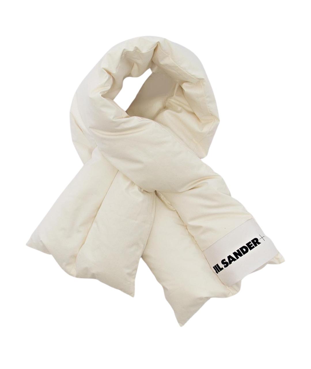 JIL SANDER Белый хлопковый шарф, фото 1