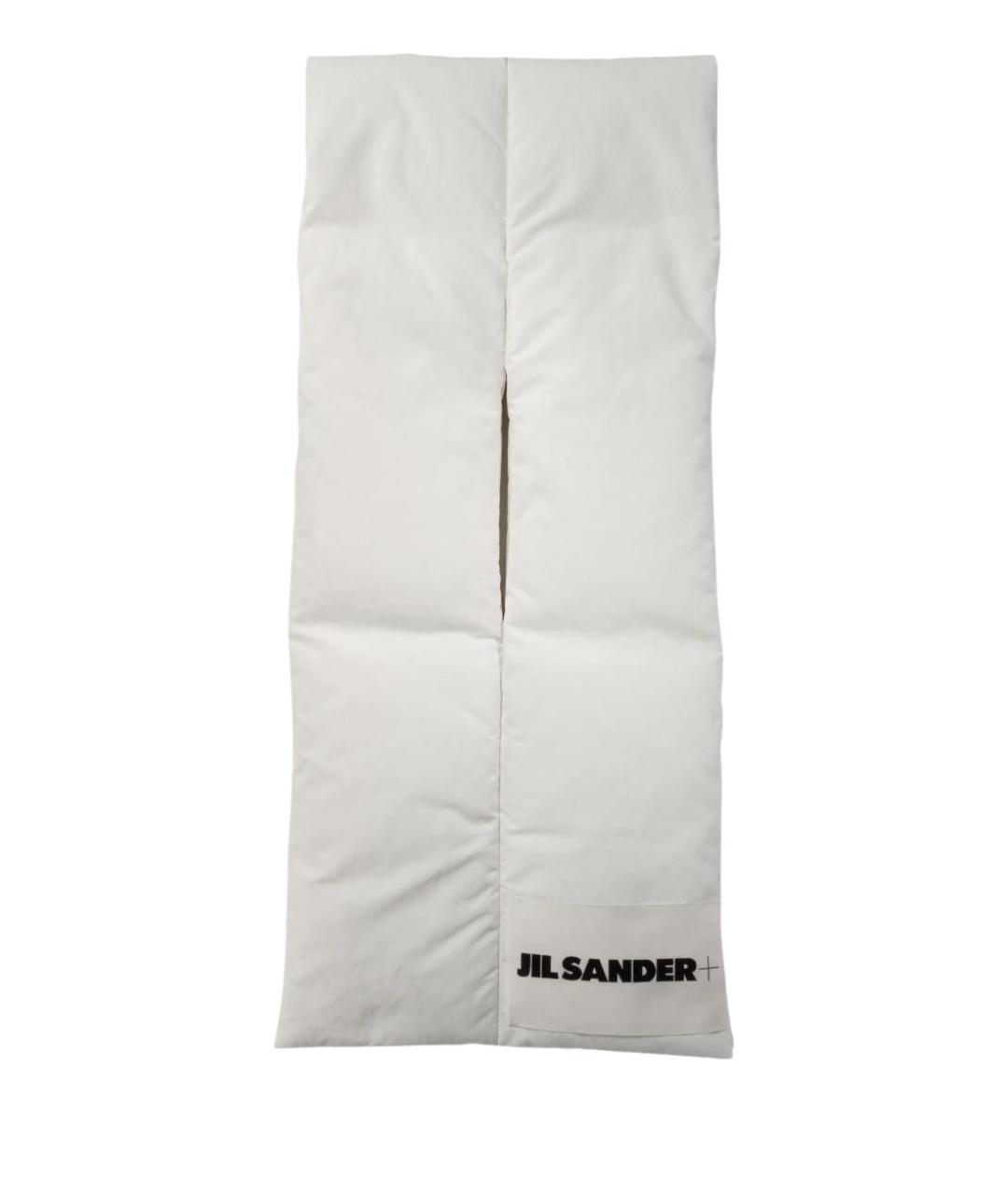 JIL SANDER Белый хлопковый шарф, фото 2