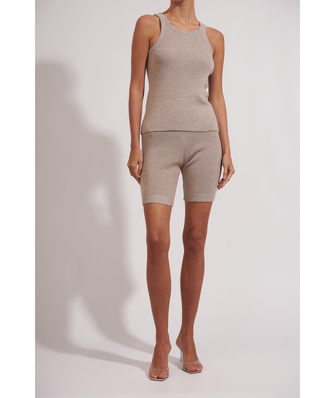 MAGDA BUTRYM Бежевые шерстяные шорты, фото 2