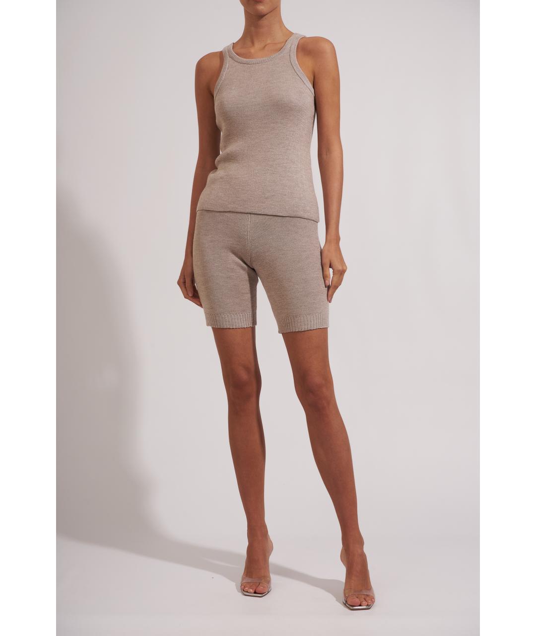 MAGDA BUTRYM Бежевые шерстяные шорты, фото 4