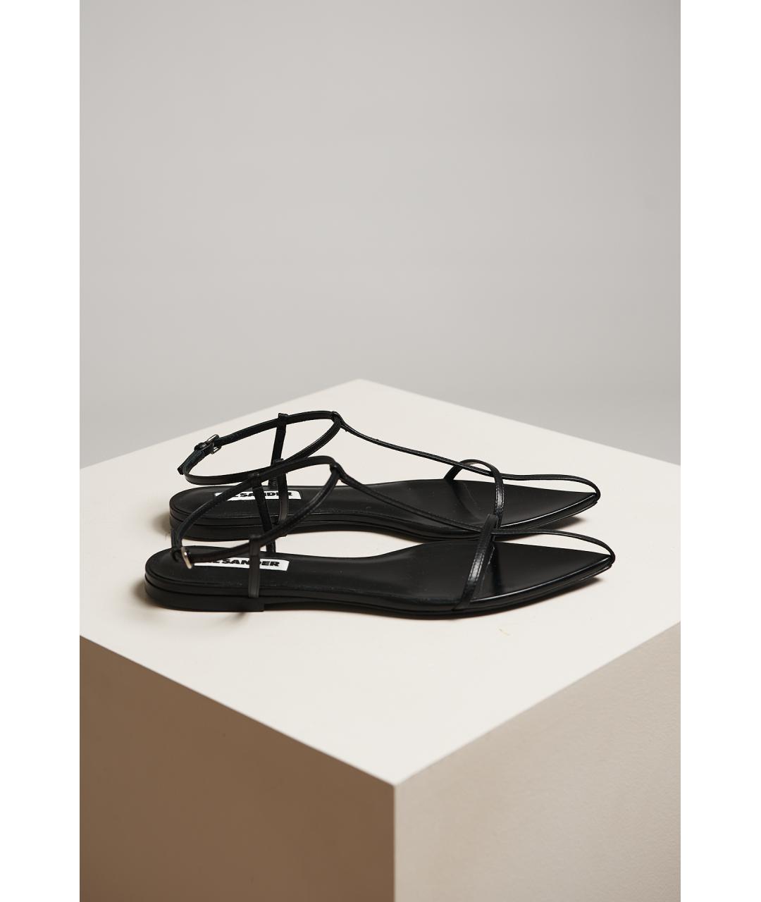 JIL SANDER Коричневые кожаные сандалии, фото 3