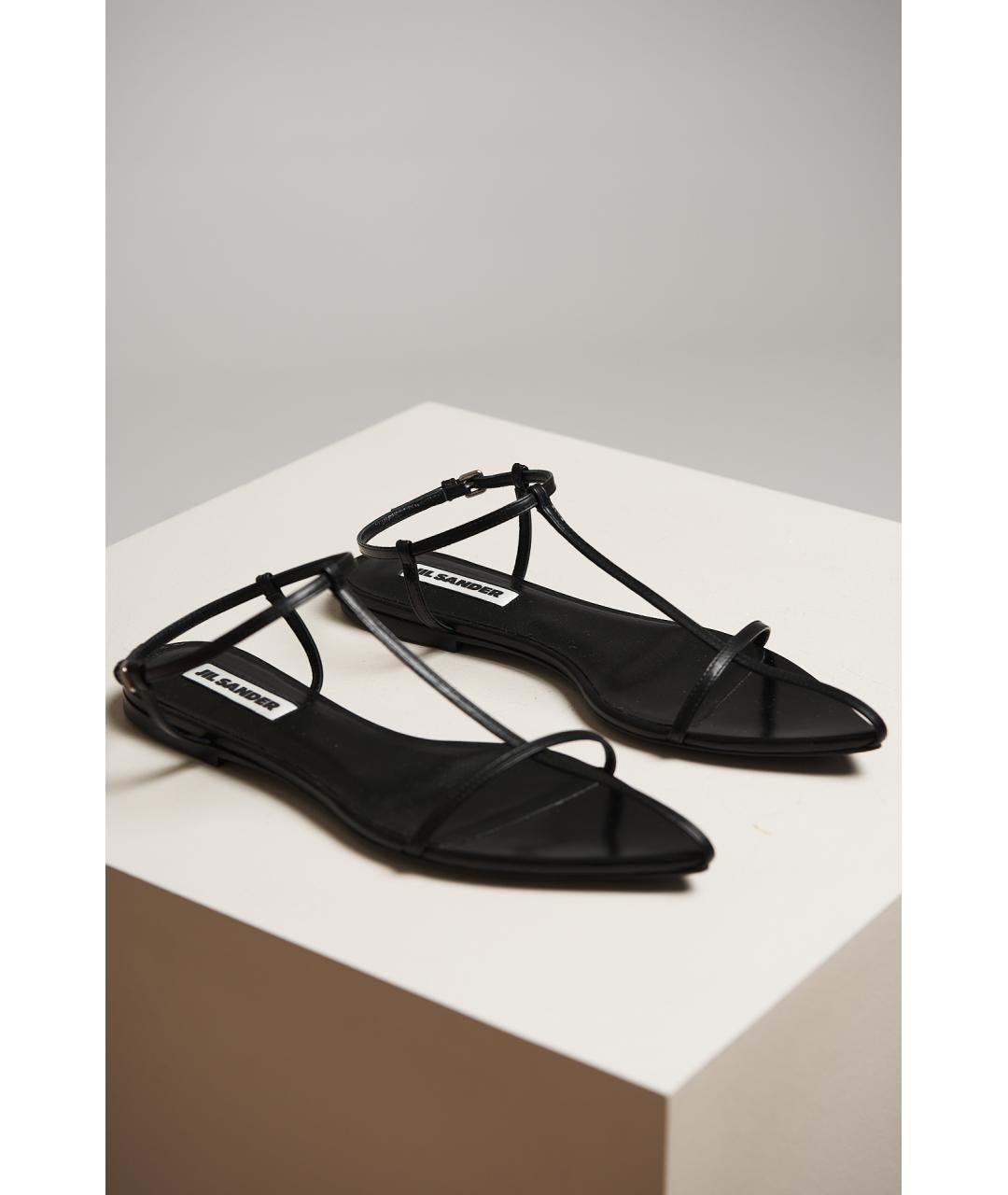 JIL SANDER Коричневые кожаные сандалии, фото 6