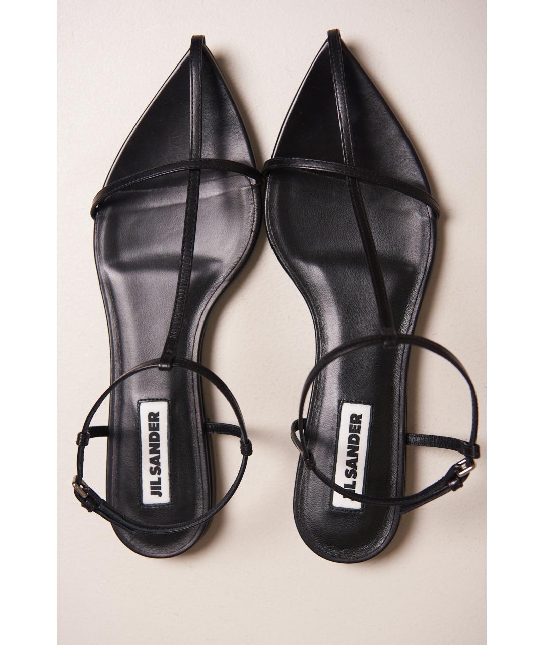 JIL SANDER Коричневые кожаные сандалии, фото 5