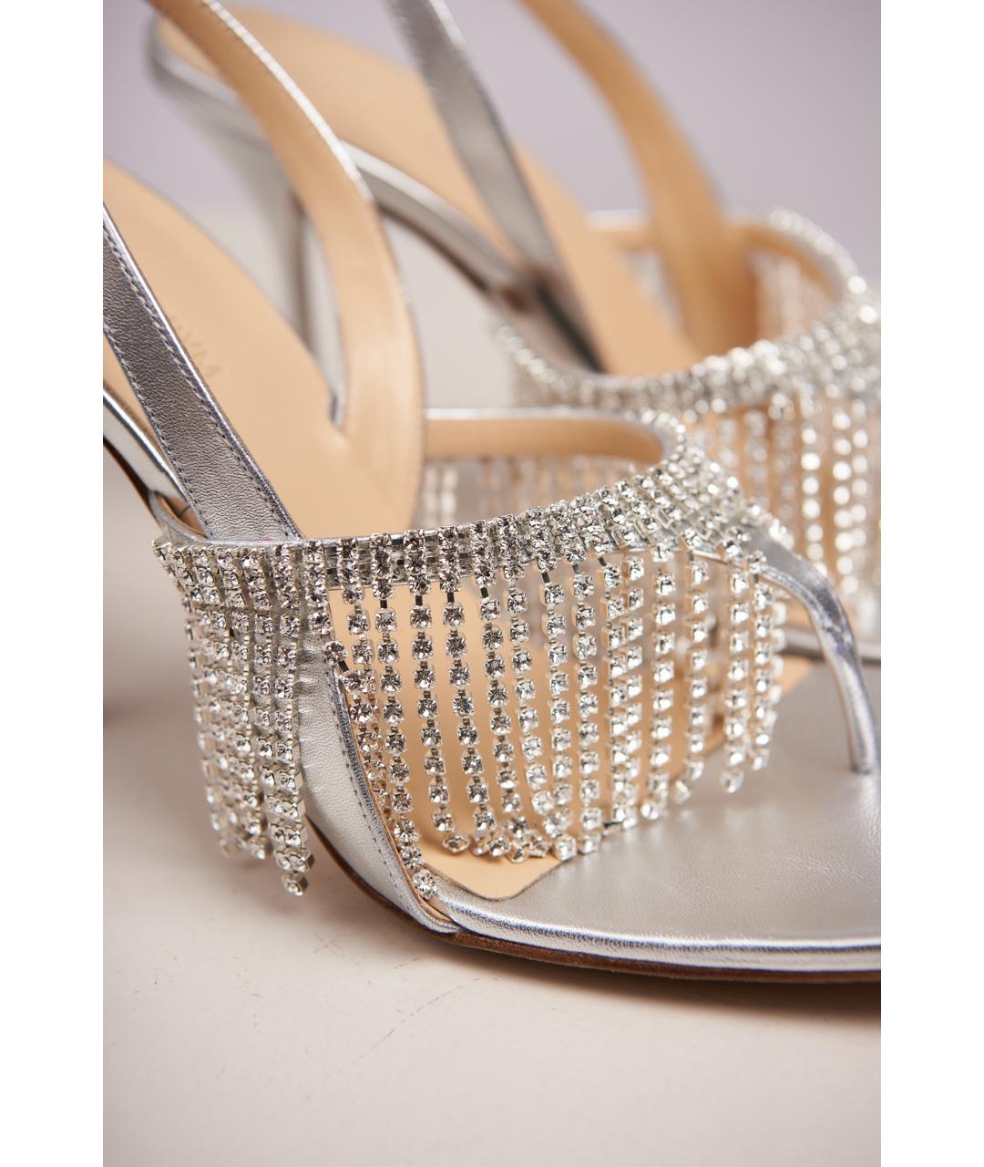 MAGDA BUTRYM Серебряные кожаные босоножки, фото 2