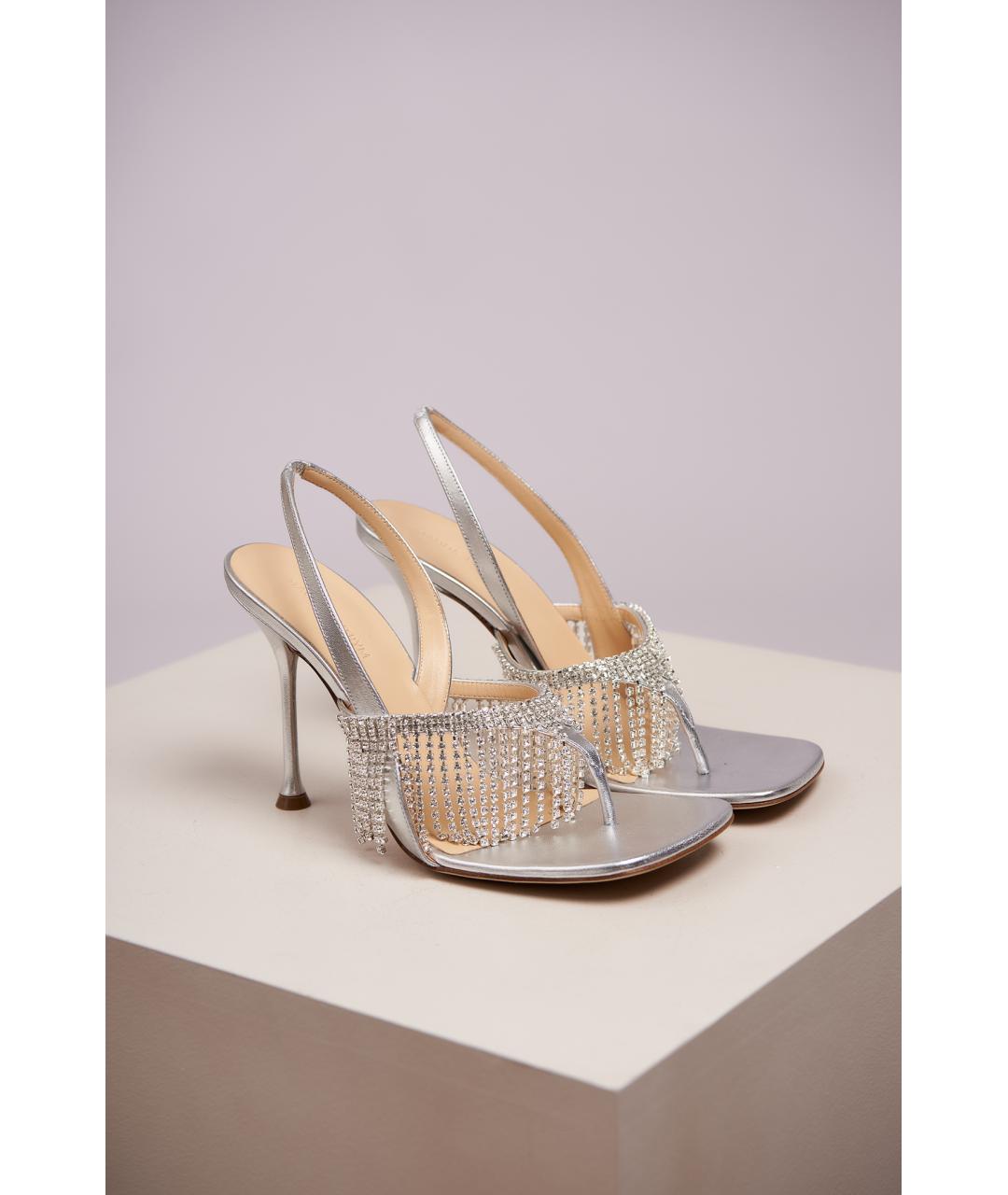 MAGDA BUTRYM Серебряные кожаные босоножки, фото 8