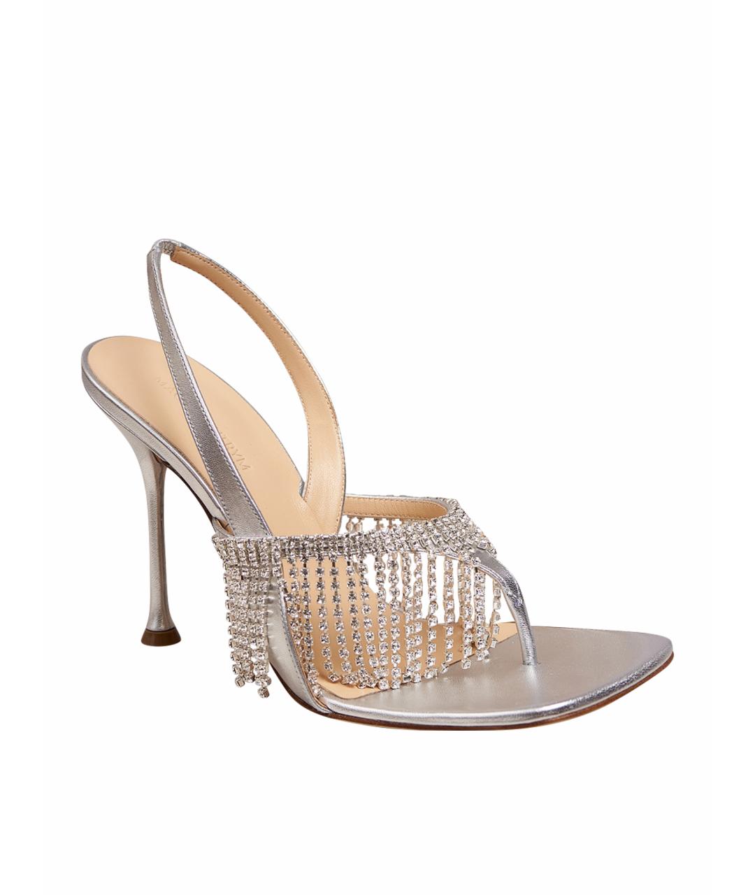 MAGDA BUTRYM Серебряные кожаные босоножки, фото 1