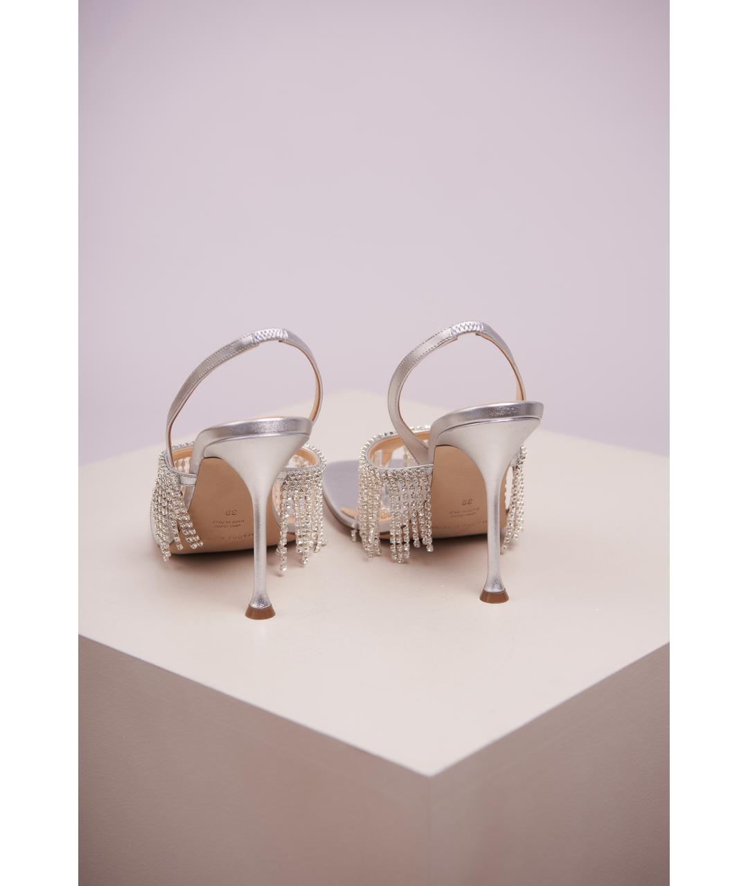 MAGDA BUTRYM Серебряные кожаные босоножки, фото 5