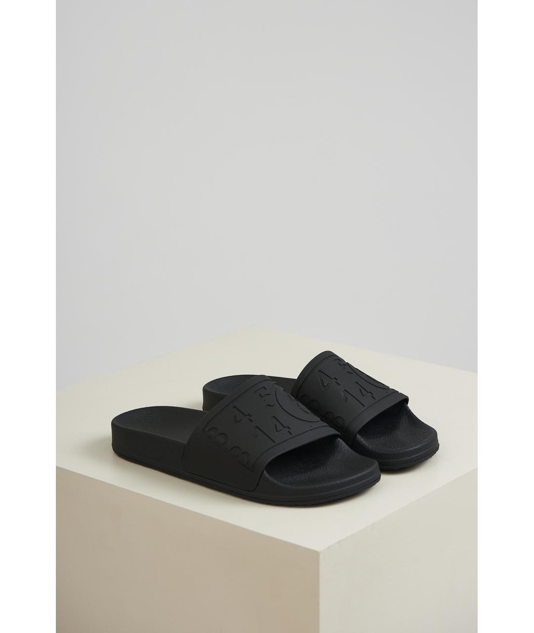 MM6 MAISON MARGIELA Черные резиновые шлепанцы, фото 7