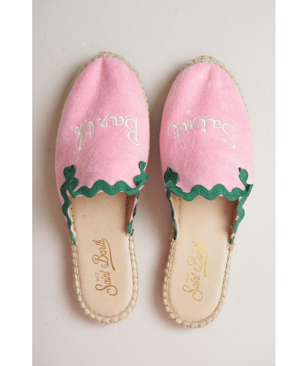 MC2 SAINT BARTH Розовые текстильные босоножки, фото 4