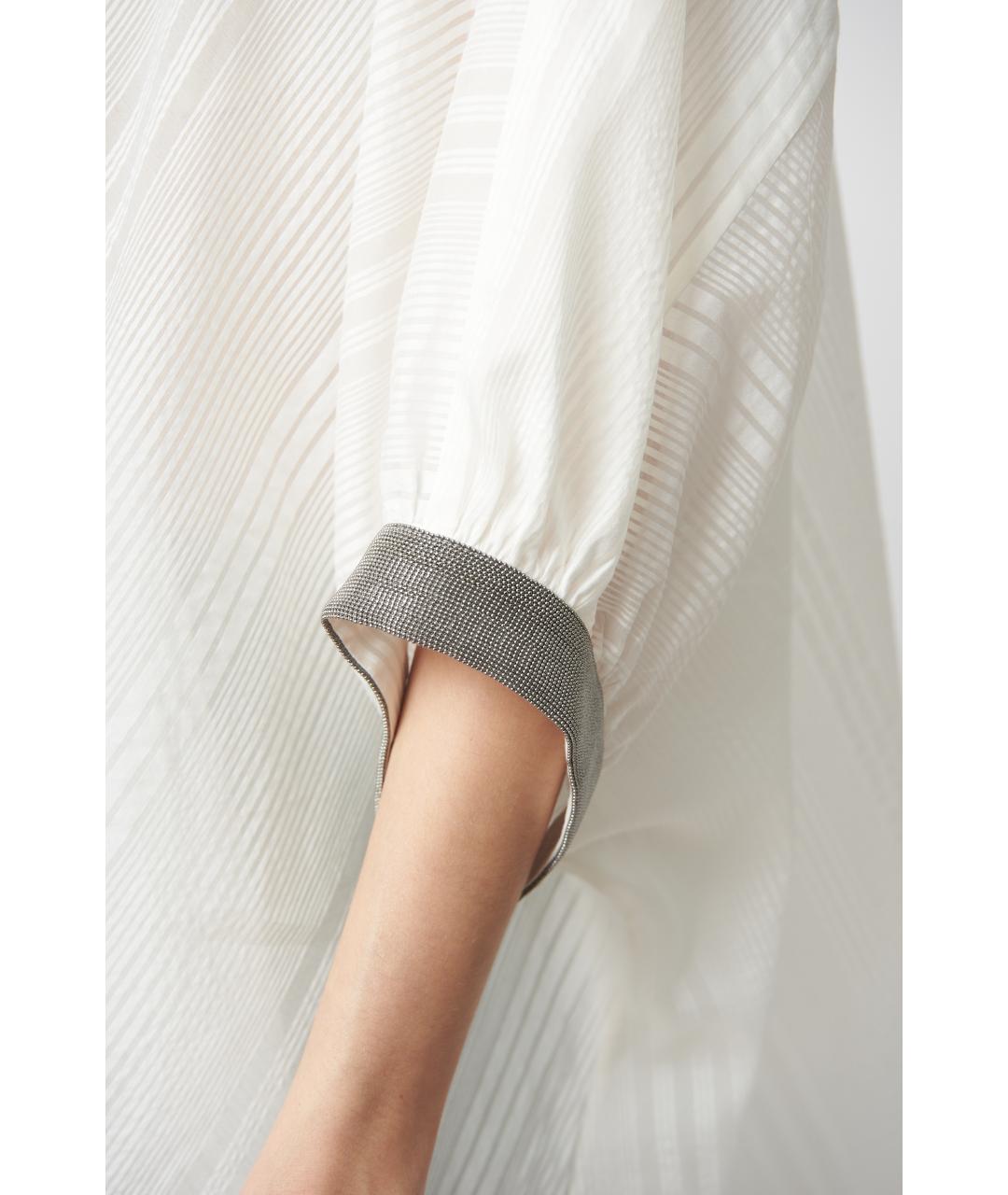 BRUNELLO CUCINELLI Белая хлопковая рубашка, фото 5