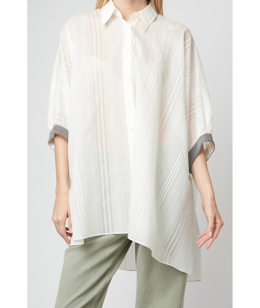 BRUNELLO CUCINELLI Белая хлопковая рубашка, фото 3