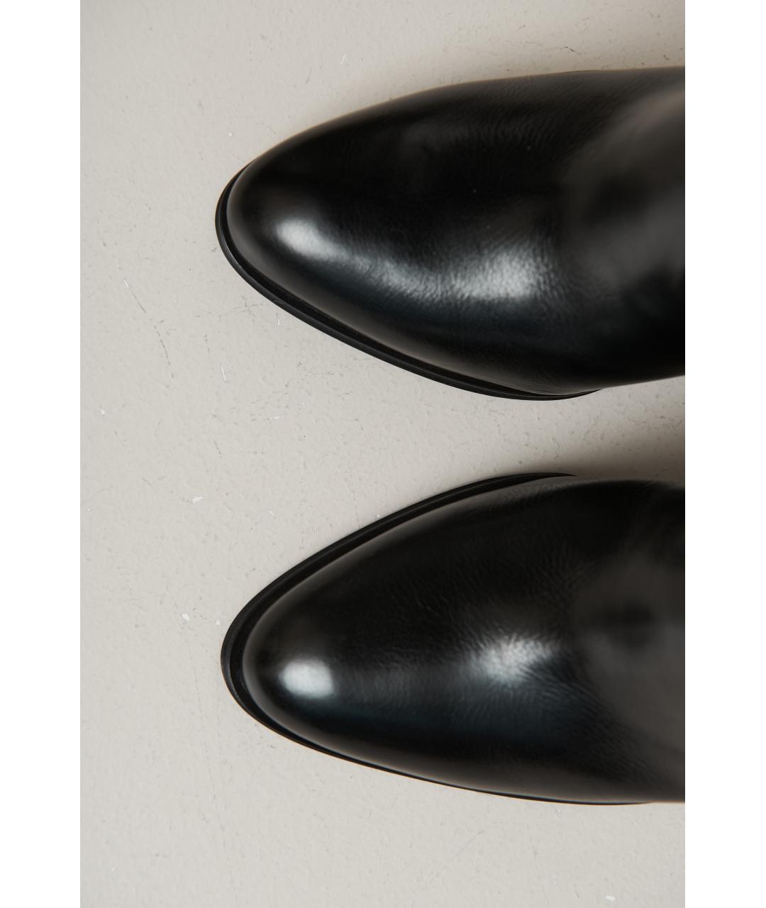 SAINT LAURENT Черные кожаные сапоги, фото 4