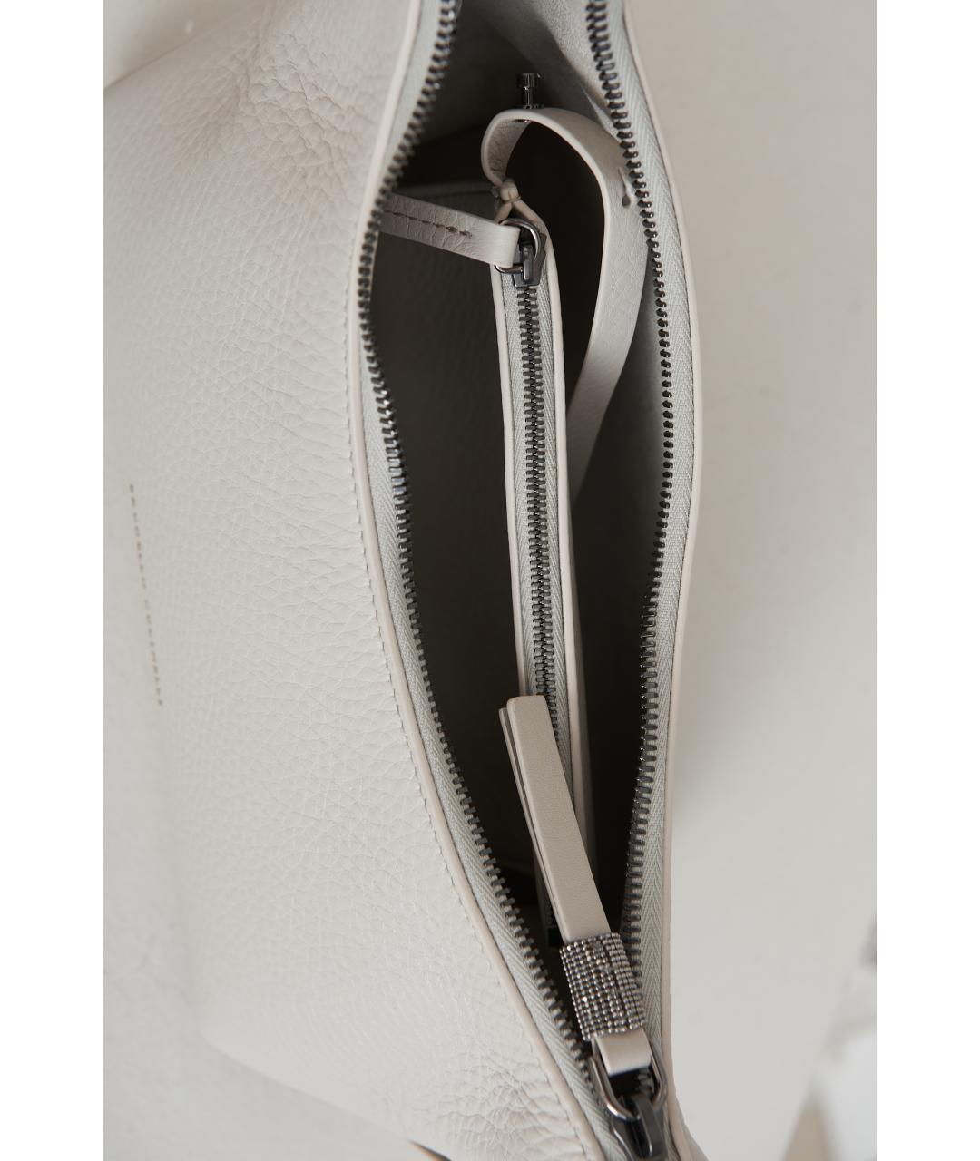 BRUNELLO CUCINELLI Бежевая кожаная сумка с короткими ручками, фото 6