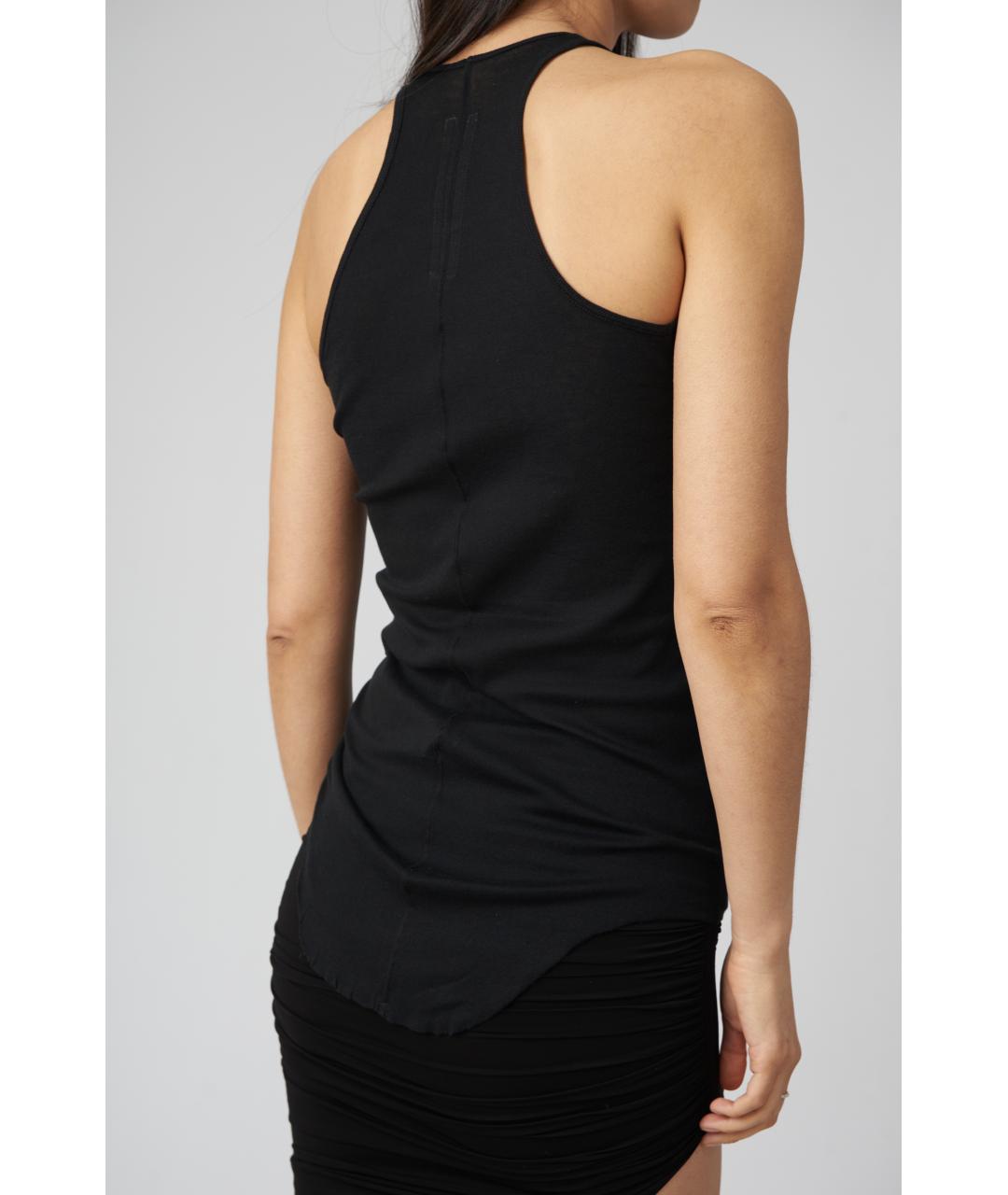 RICK OWENS Черная хлопковая майка, фото 4