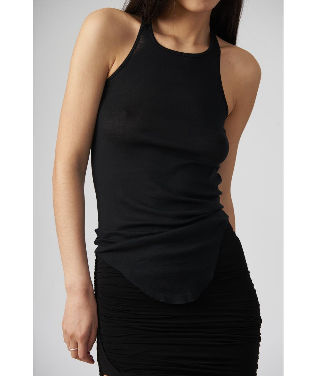 RICK OWENS Черная хлопковая майка, фото 3