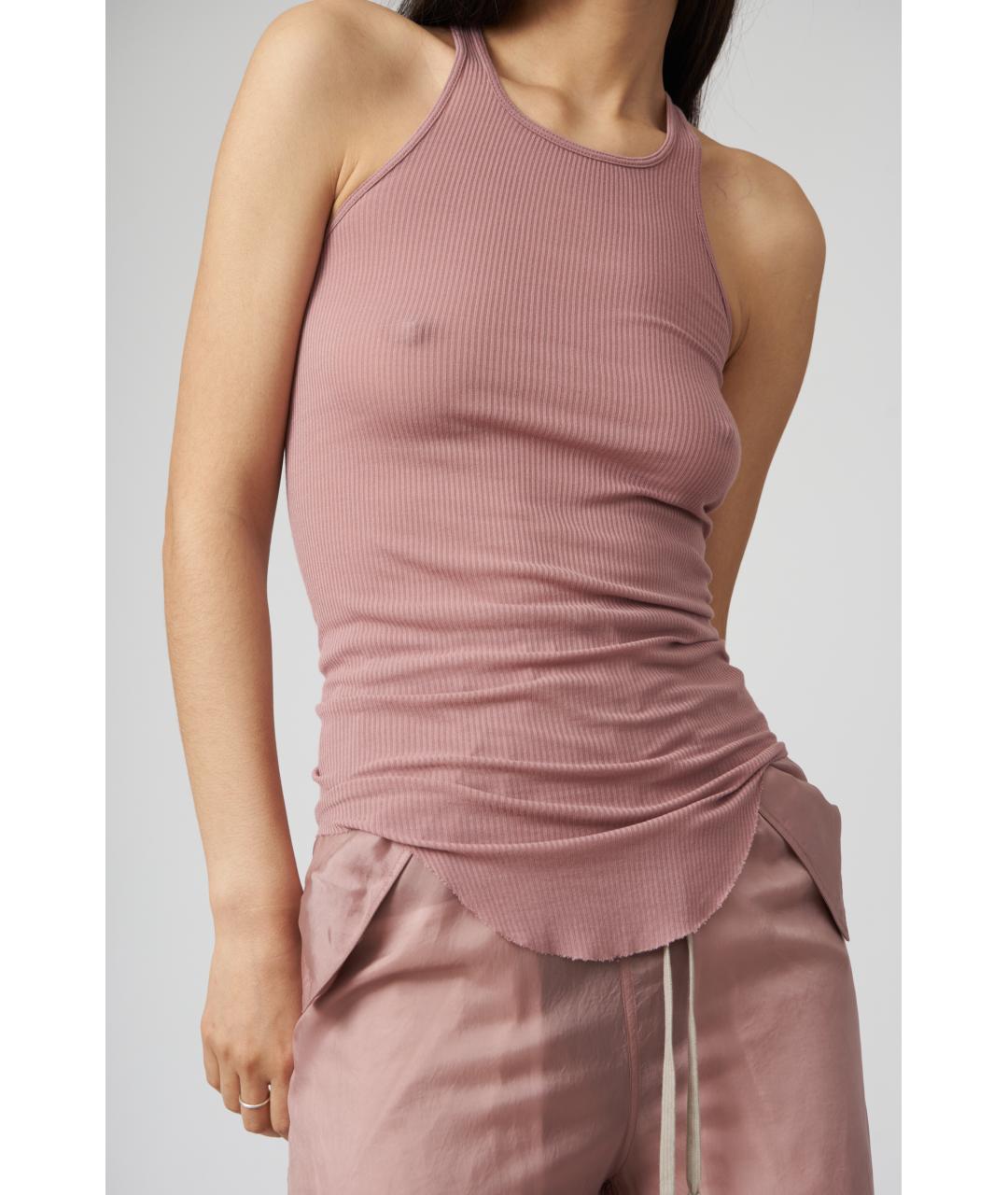 RICK OWENS Розовая вискозная майка, фото 3