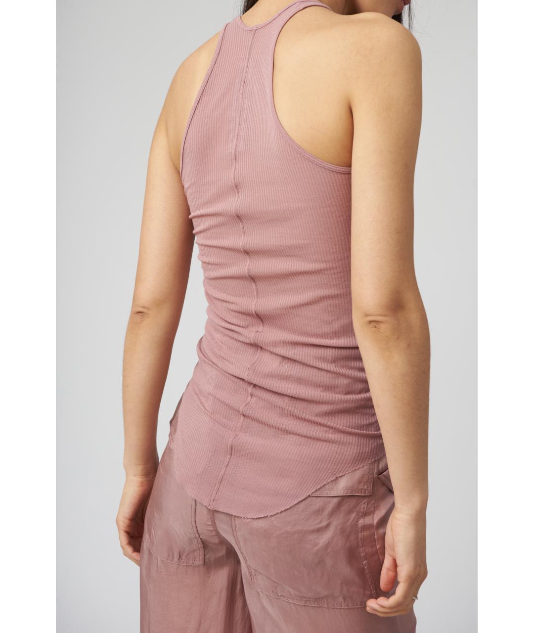 RICK OWENS Розовая вискозная майка, фото 4
