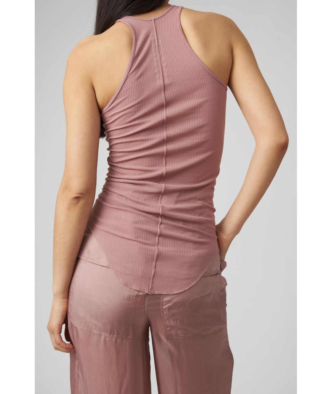 RICK OWENS Розовая вискозная майка, фото 5