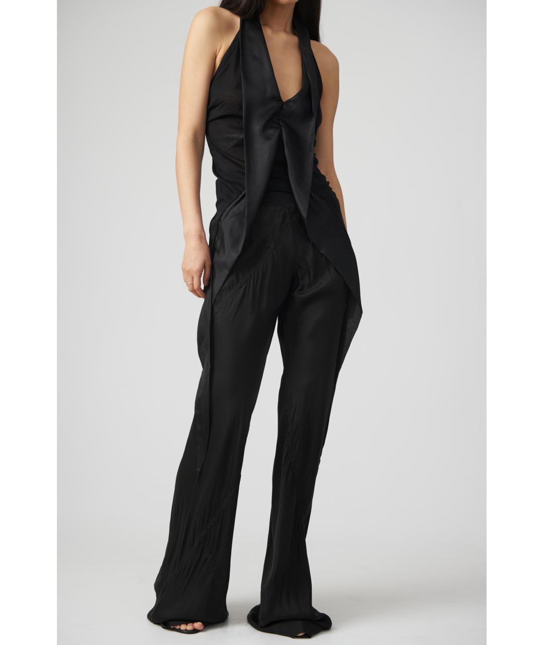 RICK OWENS Черная хлопковая майка, фото 2