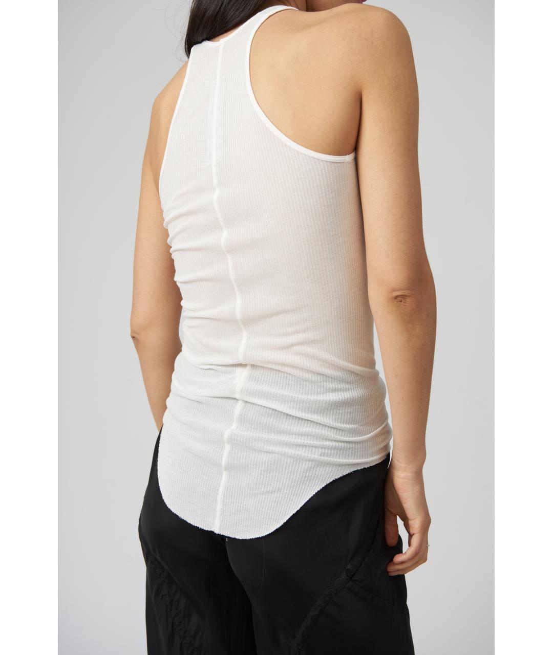 RICK OWENS Белая вискозная майка, фото 4