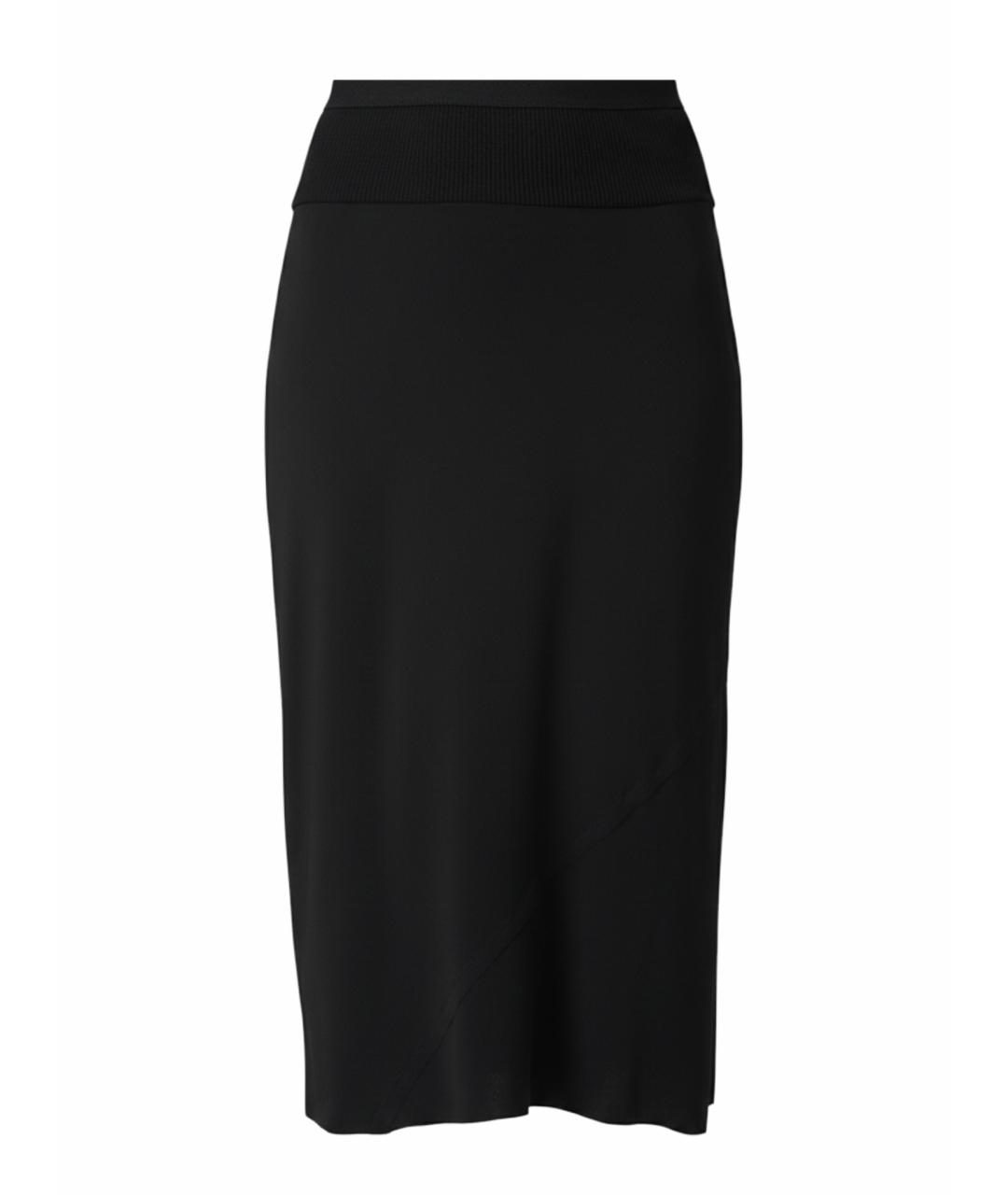RICK OWENS Черная шелковая юбка миди, фото 1
