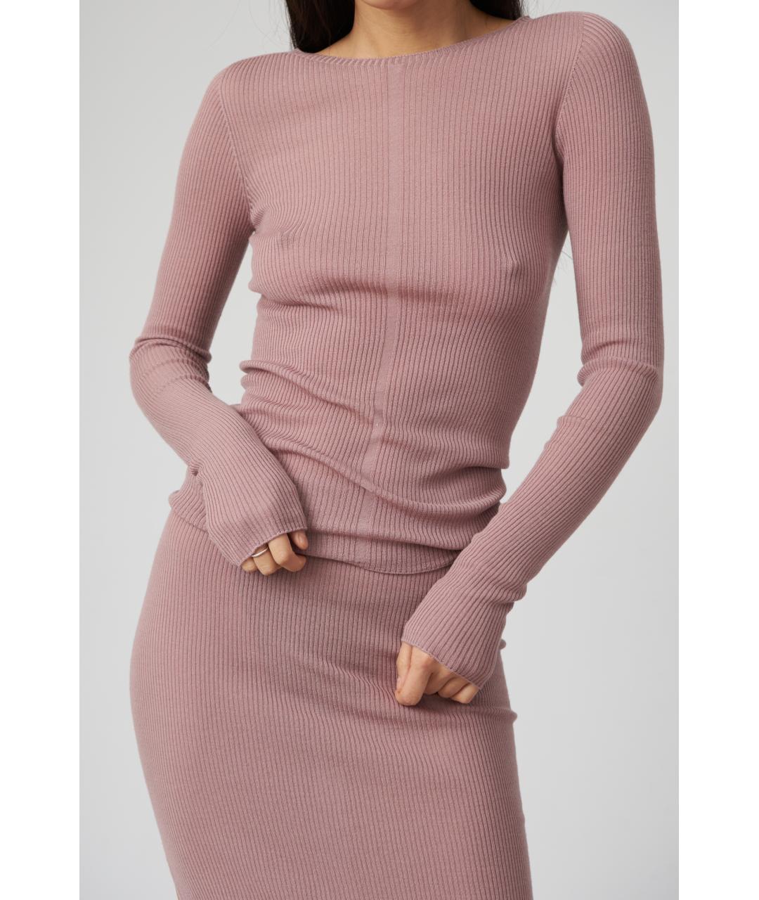 RICK OWENS Розовый шерстяной джемпер / свитер, фото 4