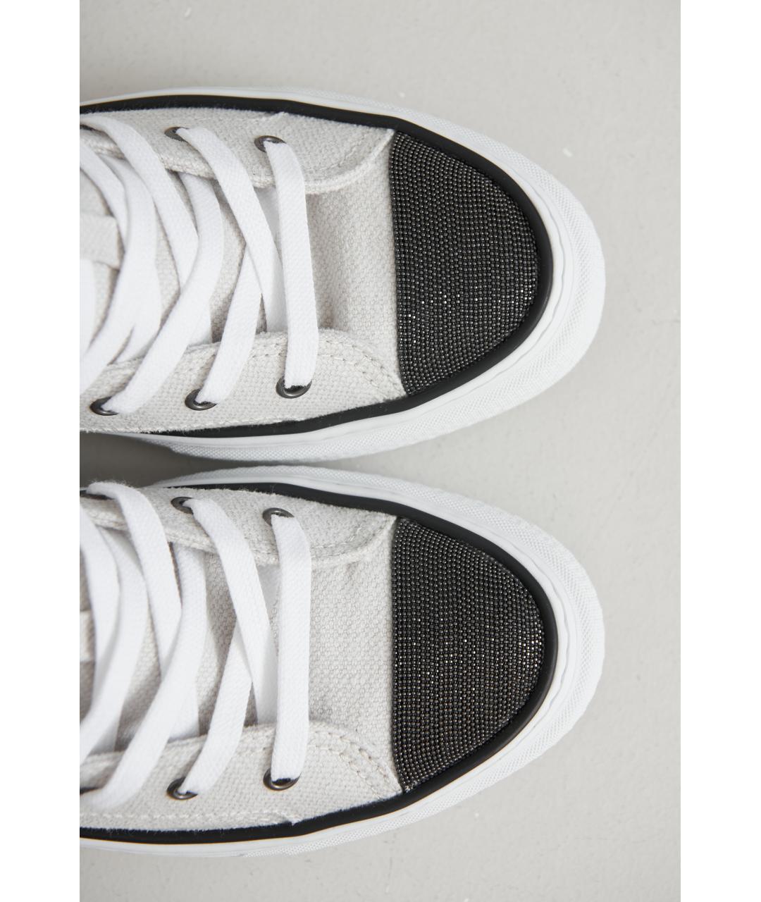 BRUNELLO CUCINELLI Серые текстильные кеды, фото 5