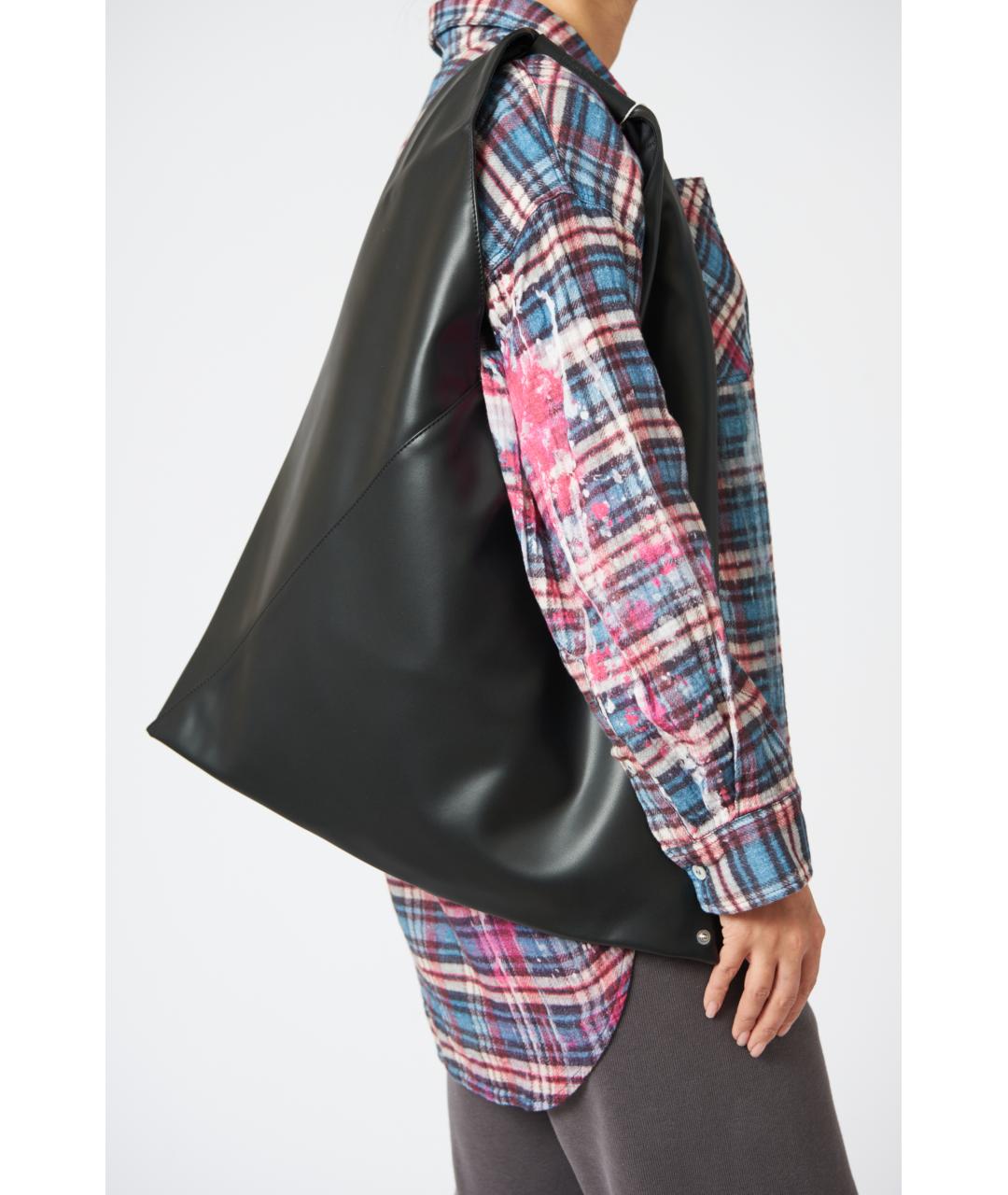 MM6 MAISON MARGIELA Черная кожаная сумка через плечо, фото 2