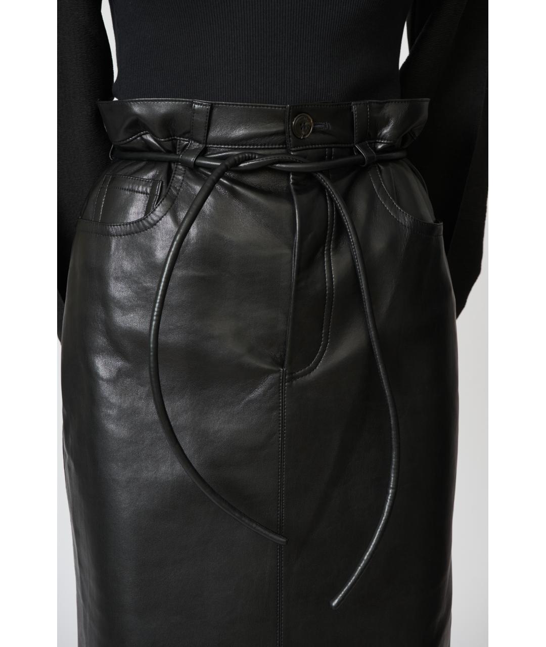 NANUSHKA Черная полиэстеровая юбка макси, фото 3