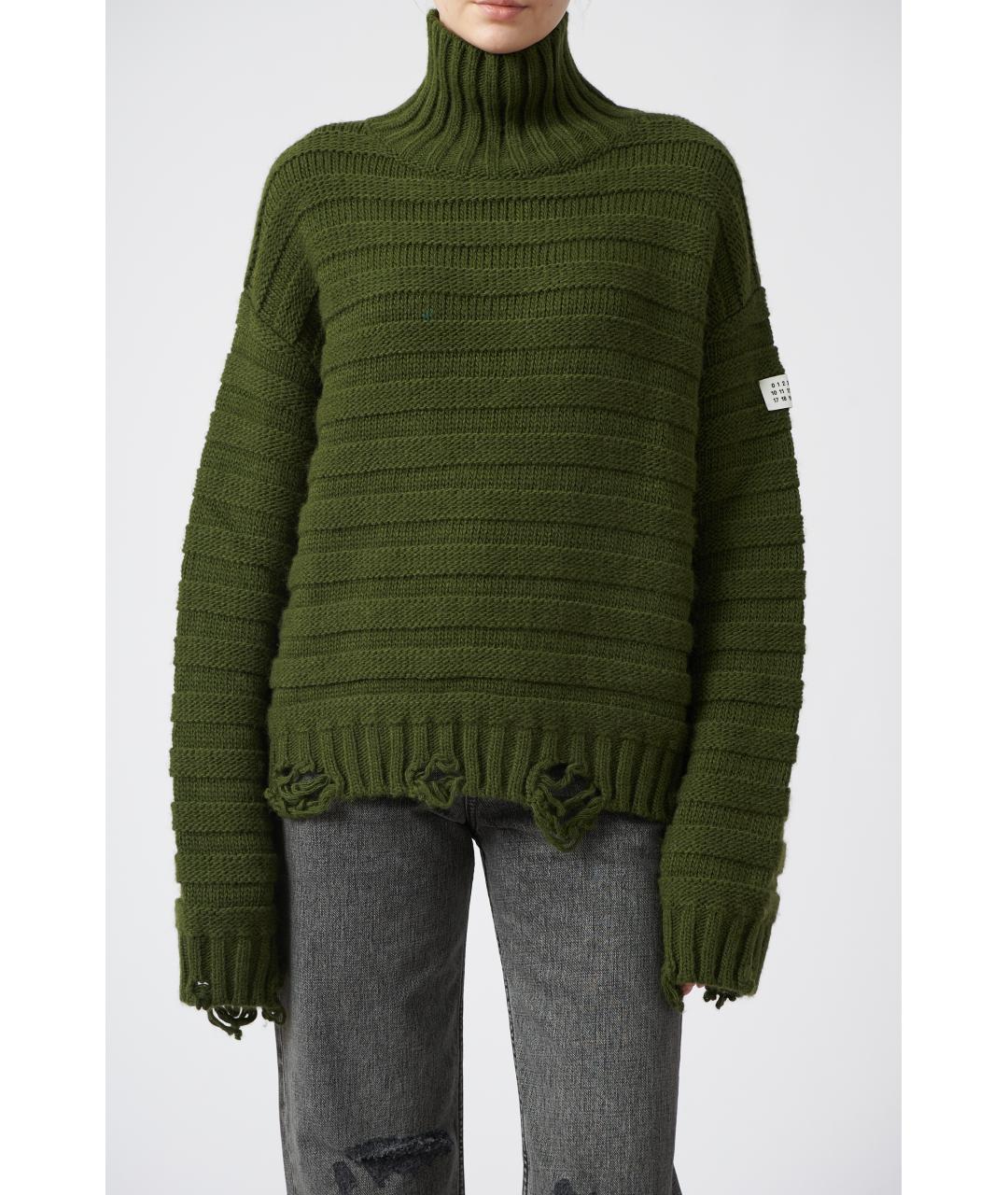 MM6 MAISON MARGIELA Хаки шерстяной джемпер / свитер, фото 3