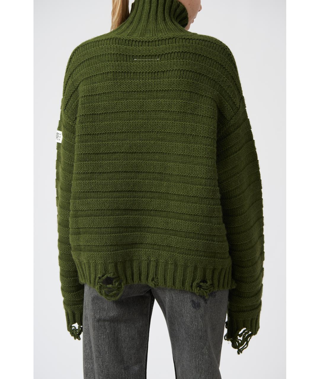 MM6 MAISON MARGIELA Хаки шерстяной джемпер / свитер, фото 5