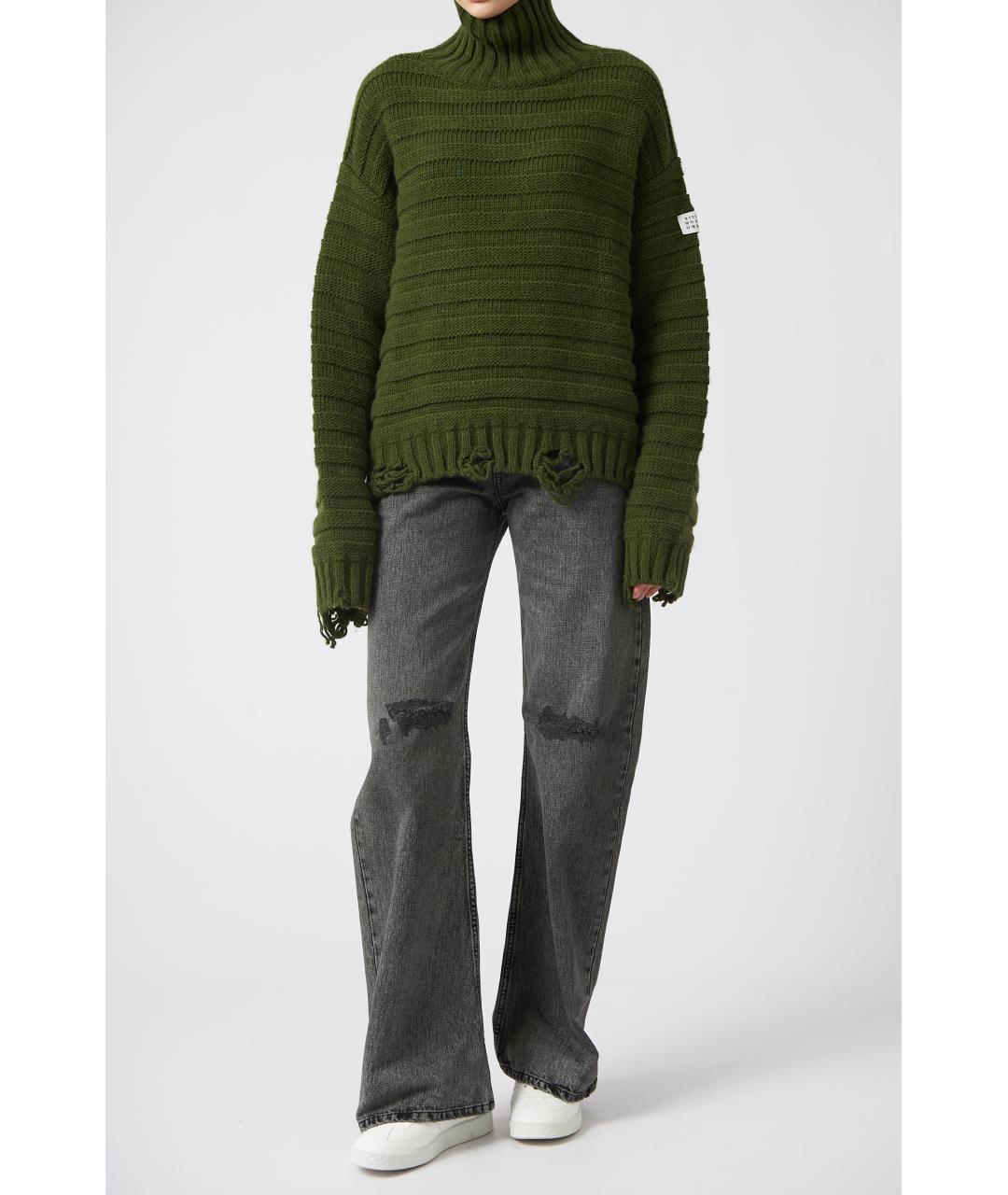 MM6 MAISON MARGIELA Хаки шерстяной джемпер / свитер, фото 2