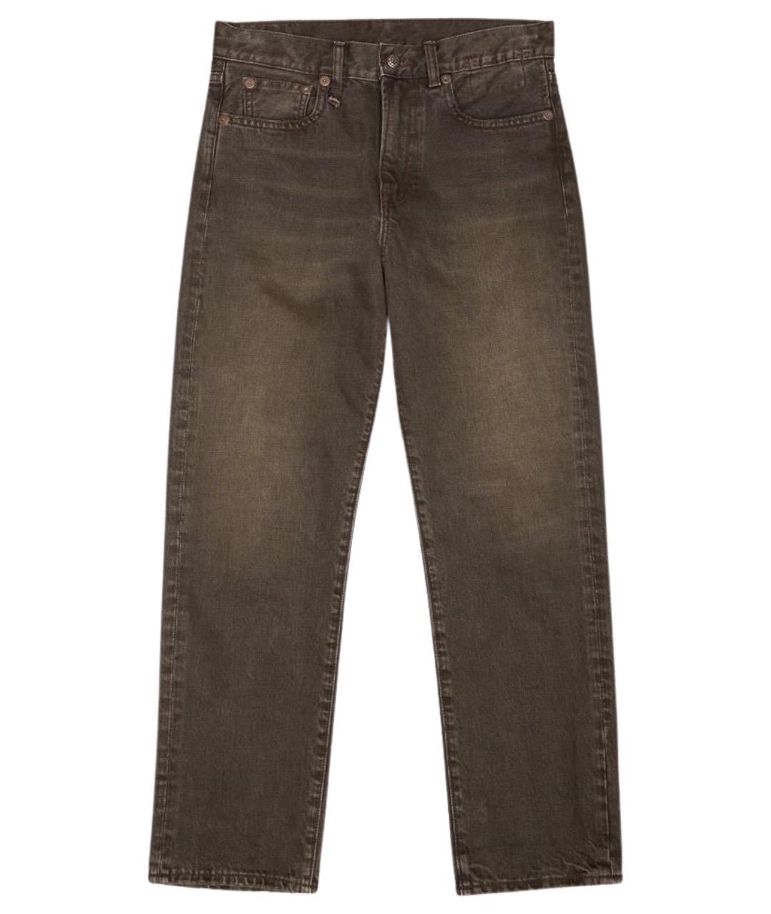 R13 Коричневые хлопковые прямые джинсы, фото 1