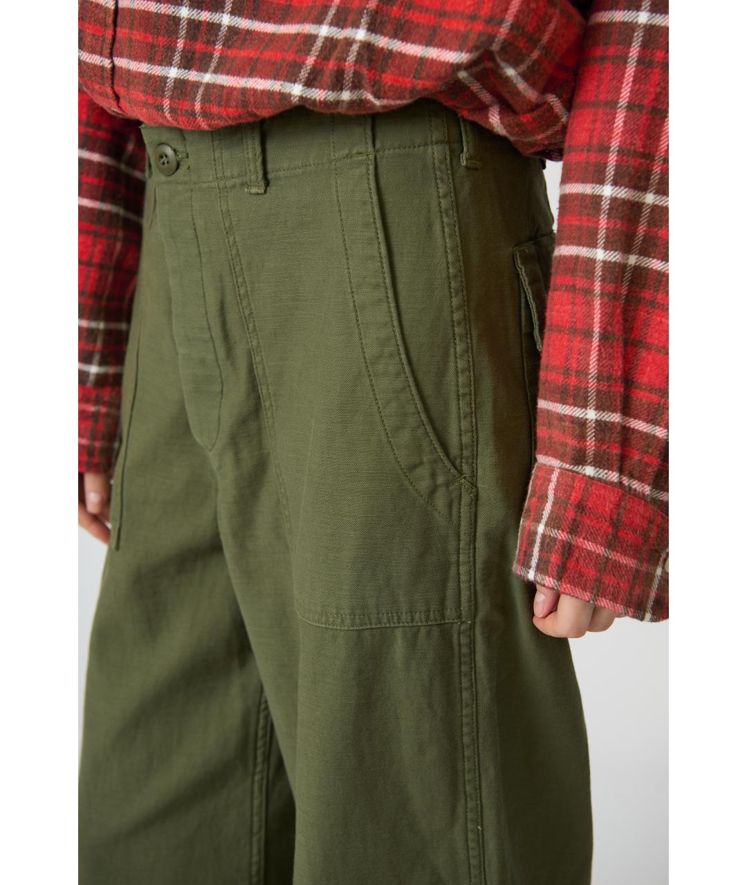 R13 Хаки хлопковые прямые джинсы, фото 3