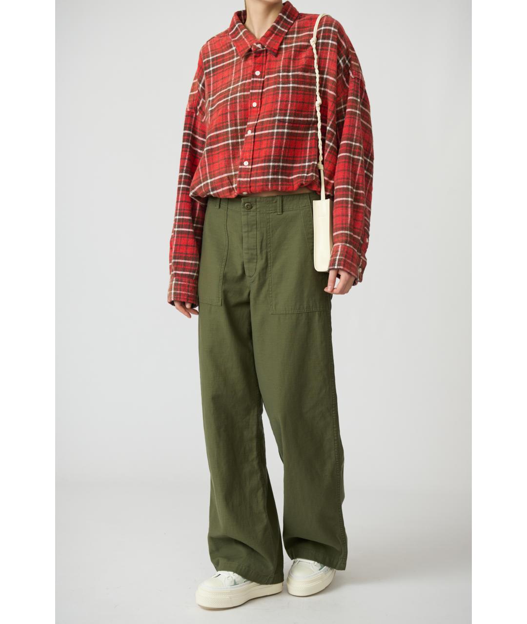 R13 Хаки хлопковые прямые джинсы, фото 5